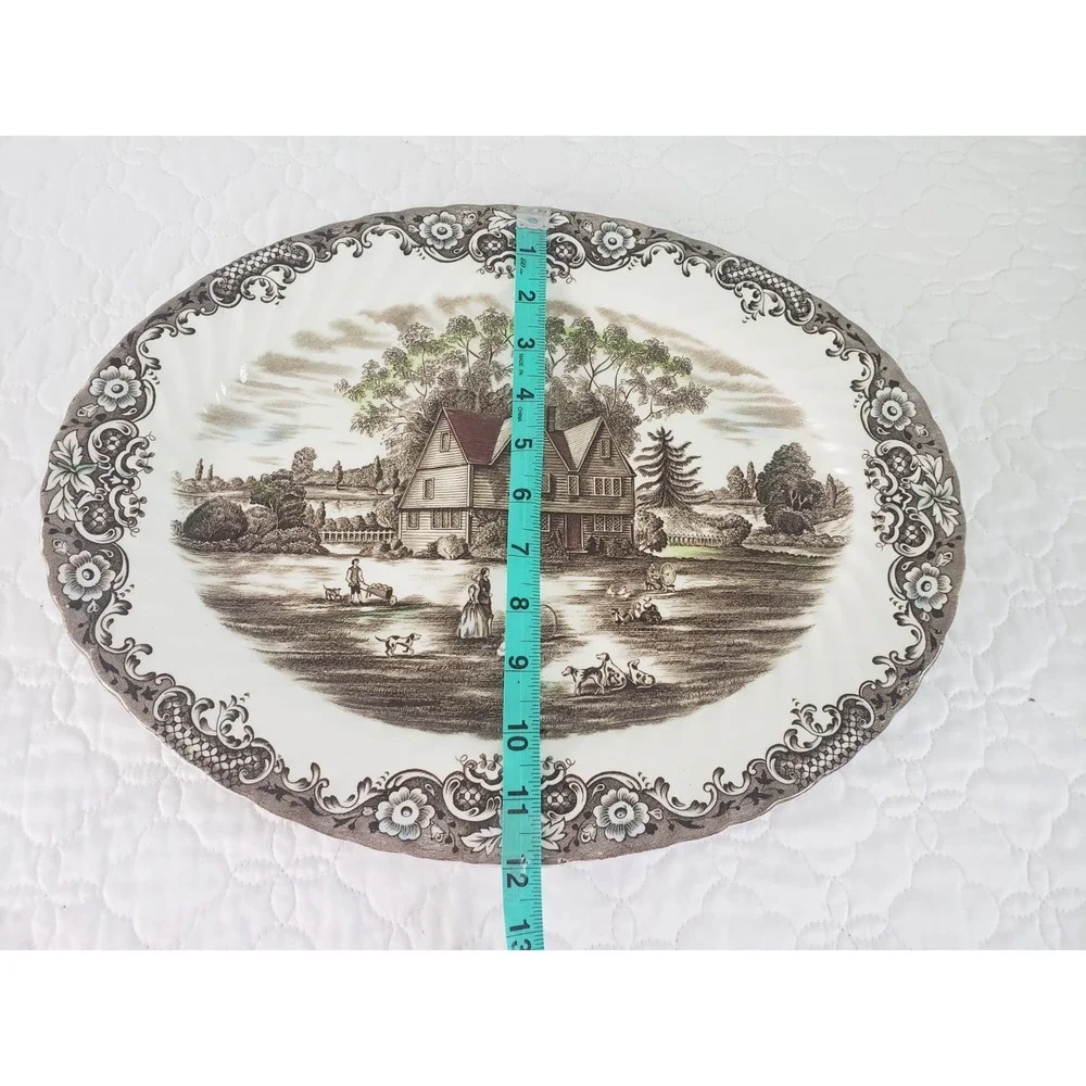 Johnson Brothers Heritage Hall Colonial Overhang Oval Serving Platter Tray